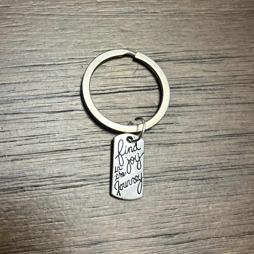 Silver Keychain with Inspirational Tag